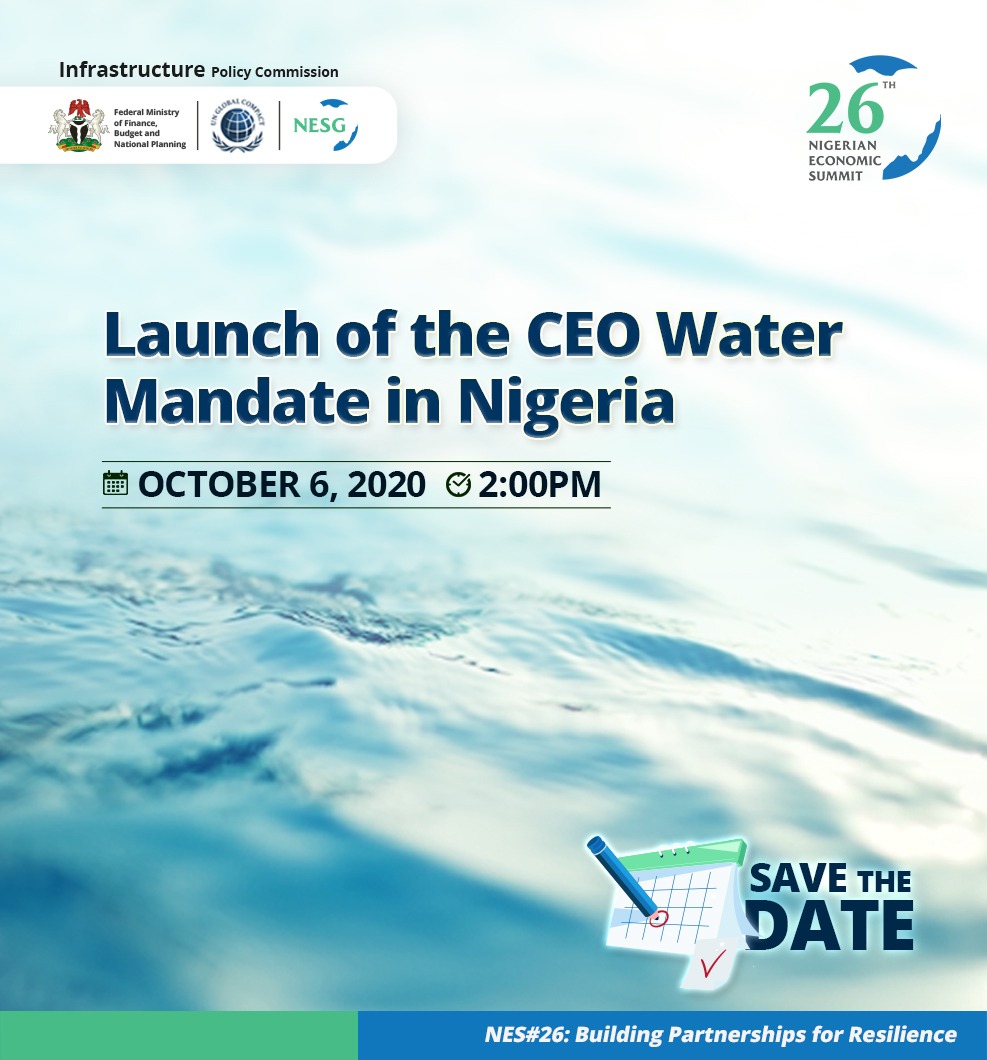Launch of the CEO Water Mandate in Nigeria, The Nigerian Economic Summit Group, The NESG, think-tank, think, tank, nigeria, policy, nesg, africa, number one think in africa, best think in nigeria, the best think tank in africa, top 10 think tanks in nigeria, think tank nigeria, economy, business, PPD, public, private, dialogue, Nigeria, Nigeria PPD, NIGERIA, PPD